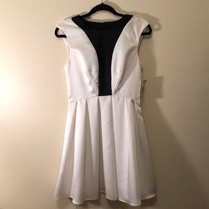 White and black dress